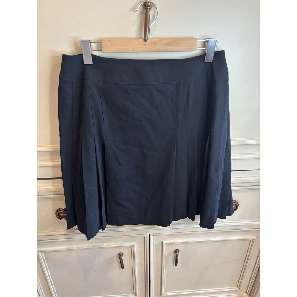 Chanel Vintage Black Pleated Skirt Size 32" Waist Lined Classic Workwear